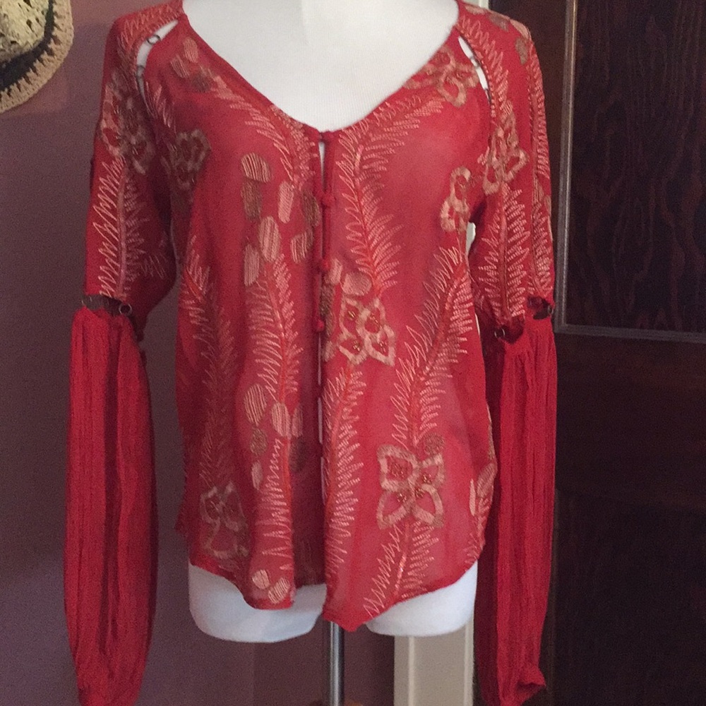 SOLD Free People Blouse Embroidered
